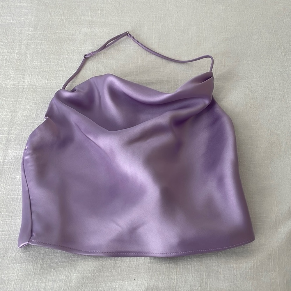 Cowl neck backless crop top